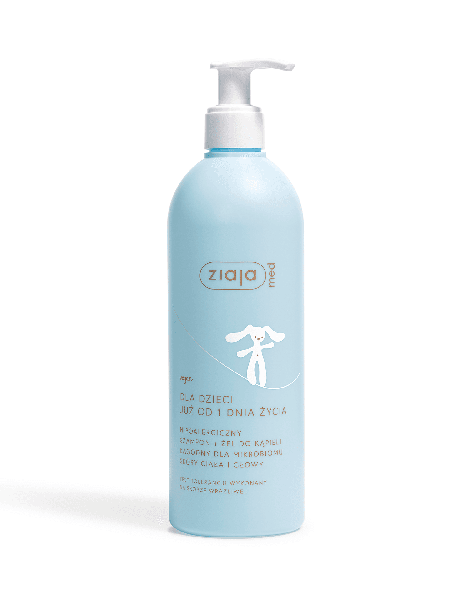 Ziaja Med hipoalergiczny szampon + żel do kąpieli łagodny dla mikrobiomu skóry ciała i głowy 400 ml
