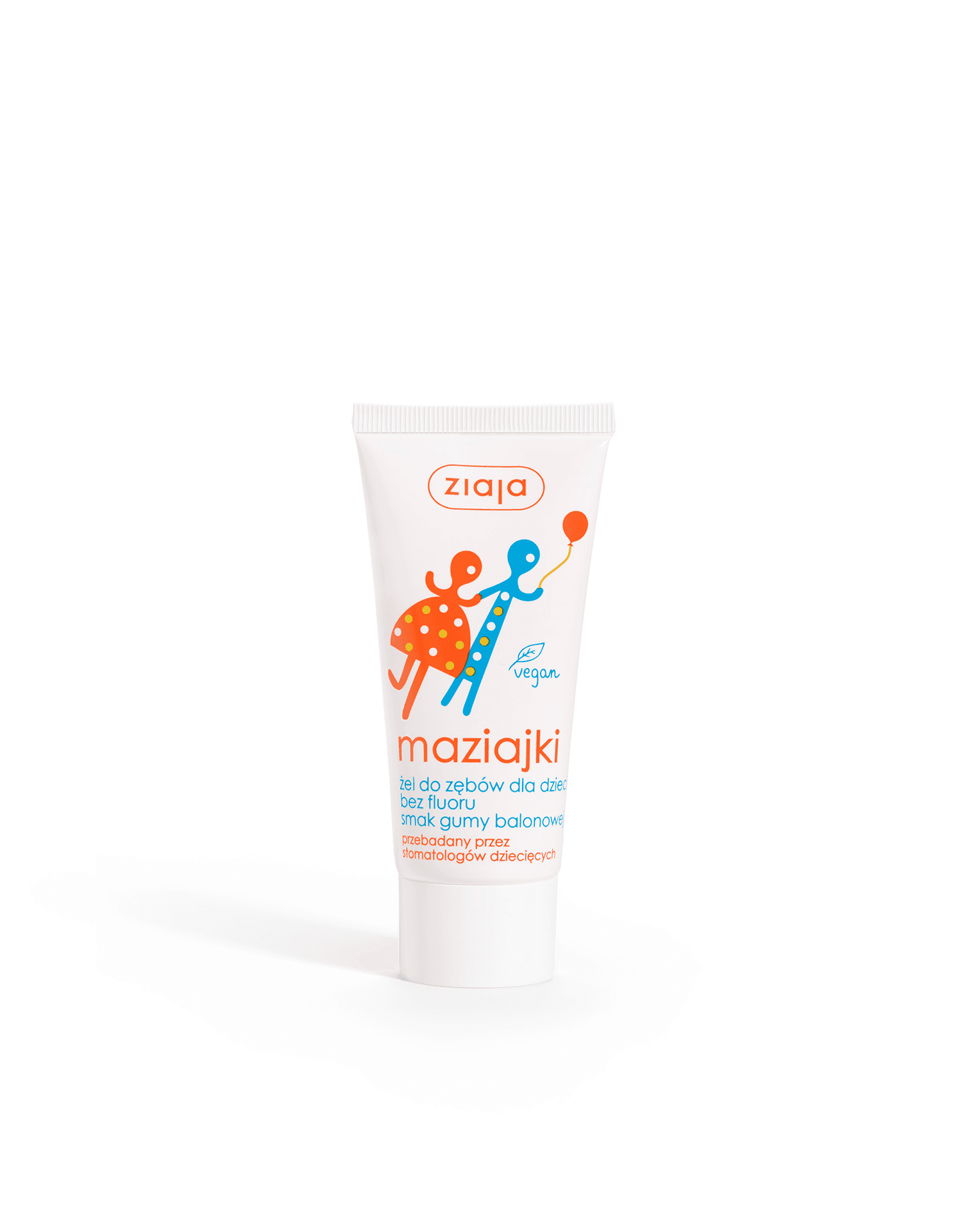 Ziaja Maziajki żel do zębów dla dzieci bez fluoru smak gumy balonowej 50 ml