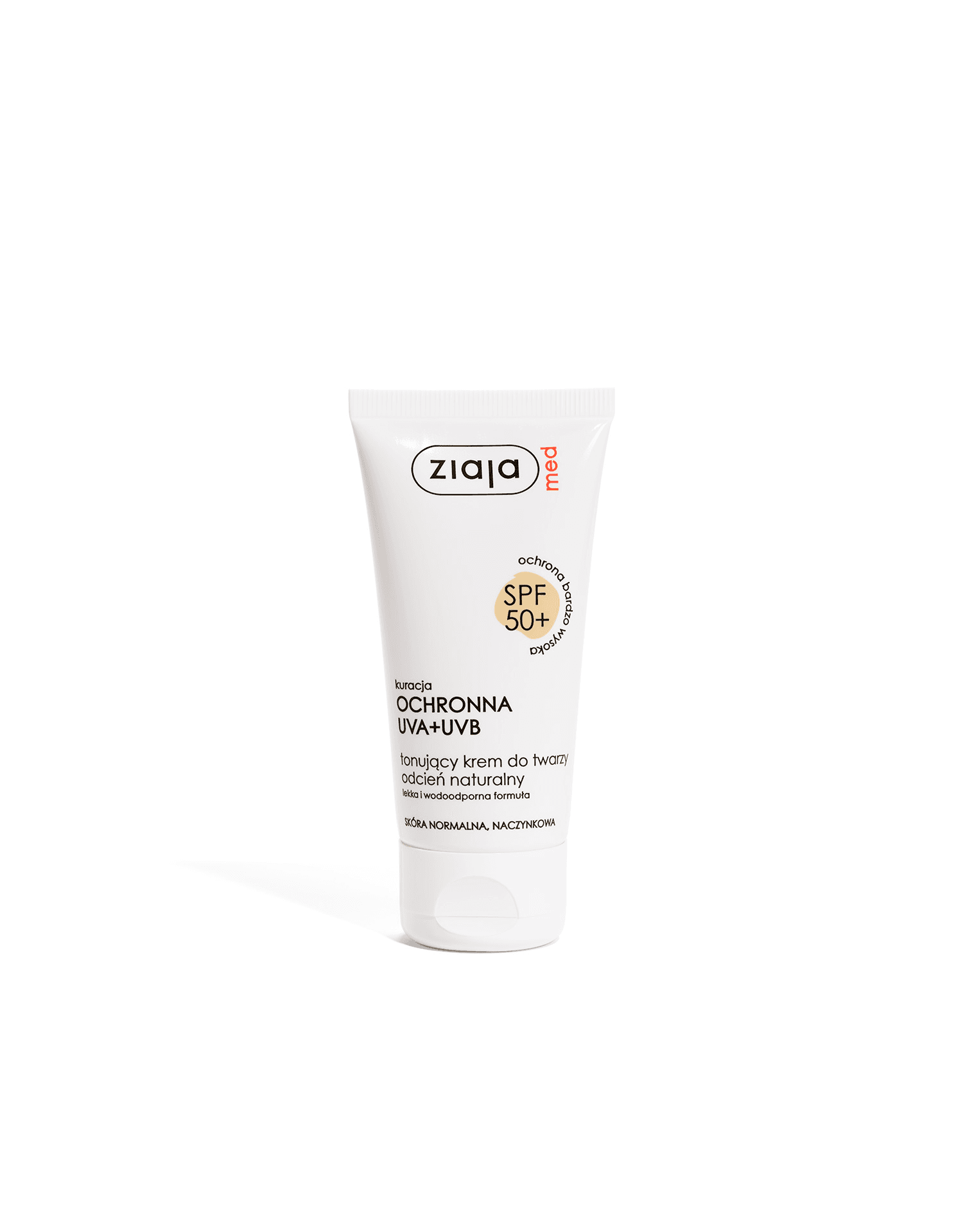 Ziaja Med kuracja ochronna UVA+UVB tonujący krem do twarzy odcień naturalny 50 ml