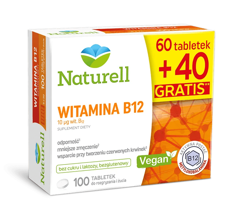 Naturell Witamina B12 100 tabletek do żucia