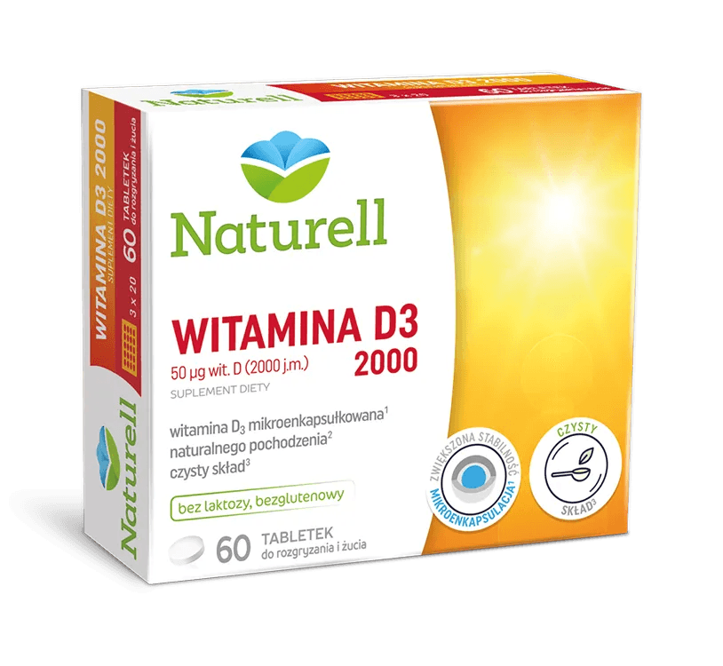 Naturell Witamina D3 4000 60 tabletek do rozgryzienia i żucia