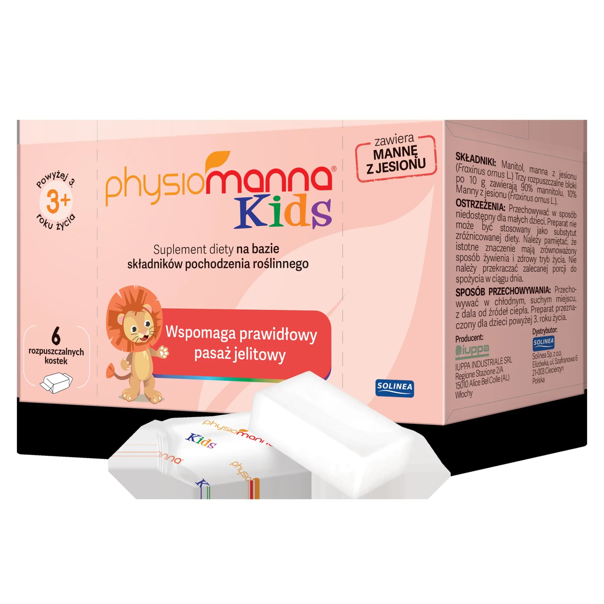 Physiomanna Kids 6 kostek rozpuszczalnych