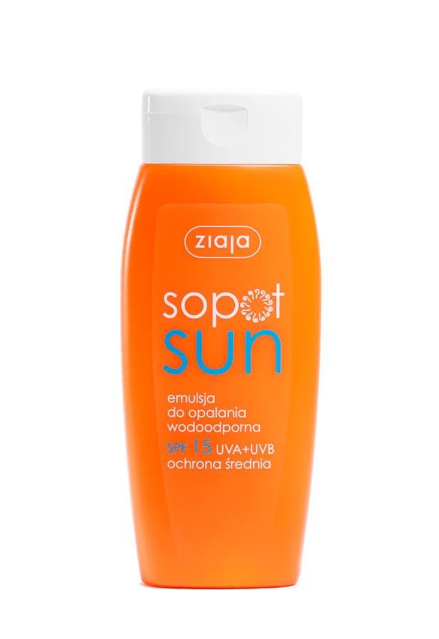 Ziaja Sopot Sun emulsja do opalania wodoodporna SPF 15 UVA + UVB ochrona średnia 150 ml