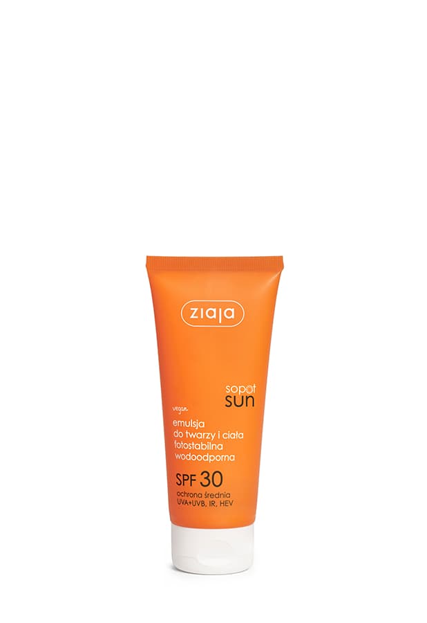 Ziaja Sopot Sun emulsja do twarzy i ciała fotostabilna wodoodporna SPF 30 100 ml
