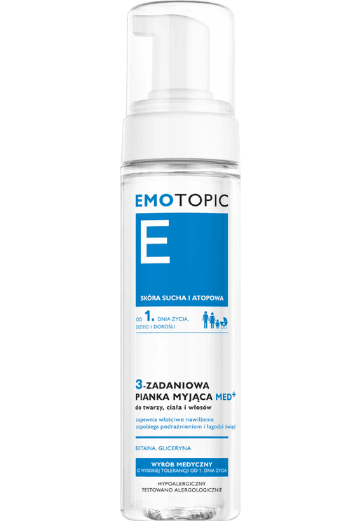 Emotopic Med+ pianka myjąca do twarzy, ciała i głowy 200 ml