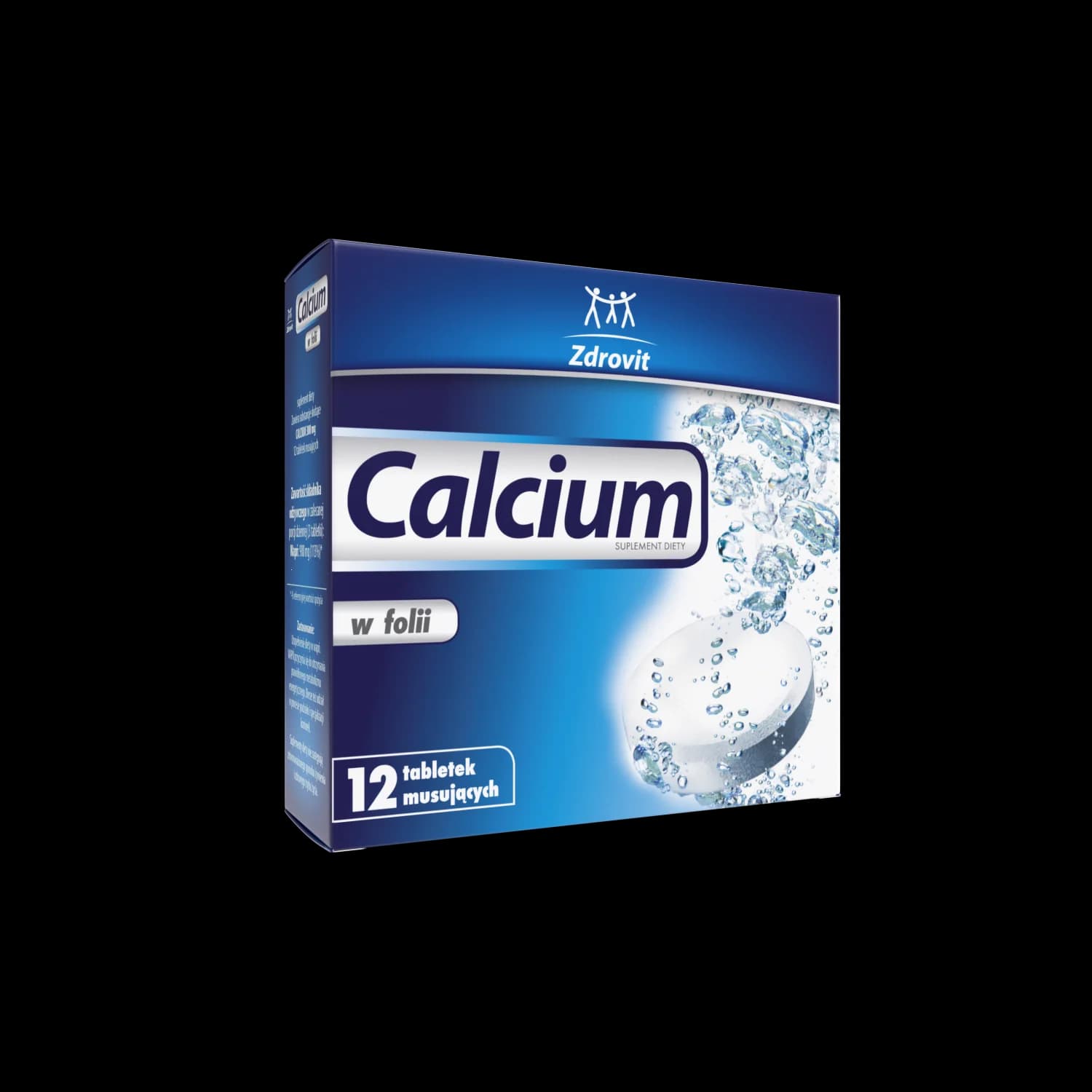 Calcium W Folii o smaku cytrynowym 12 tabletek musujących