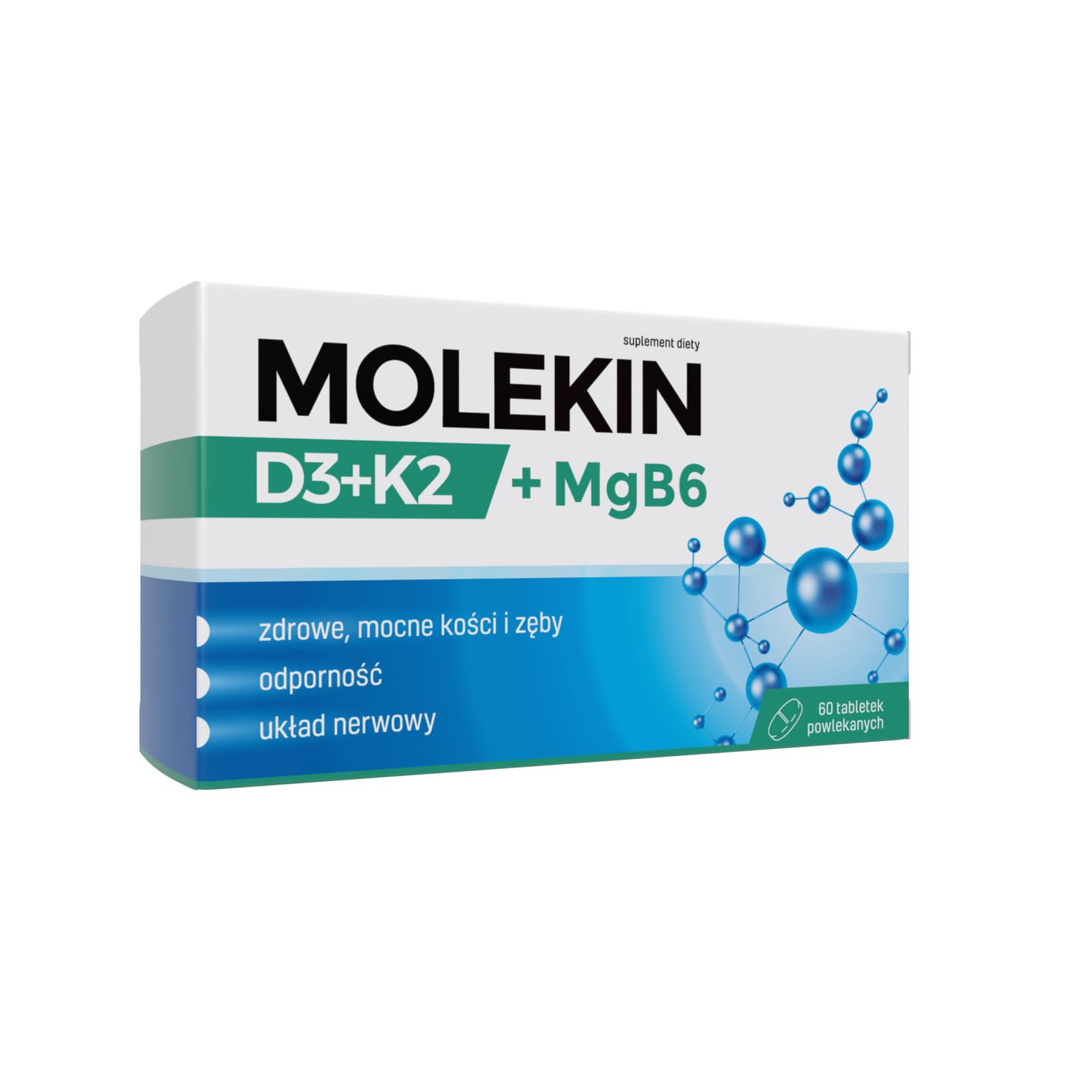 Molekin D3 + K2 + MgB6 60 tabletek powlekanych