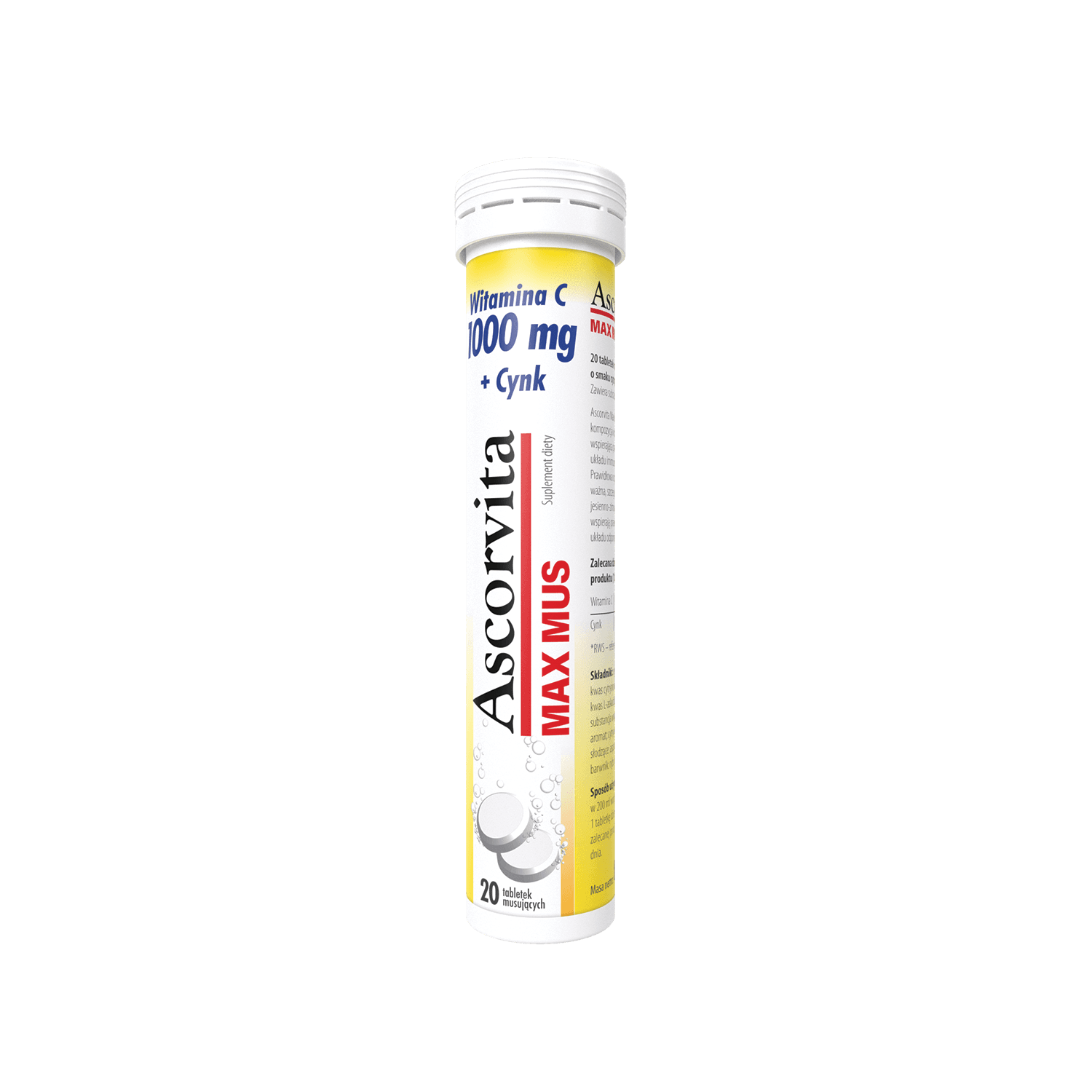 Ascorvita Max Mus 20 tabletek musujących