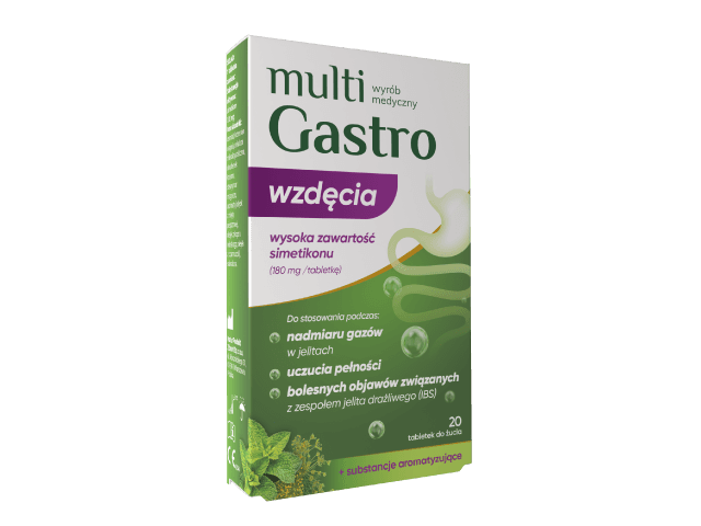 Multigastro Wzdęcia 20 tabletek do żucia
