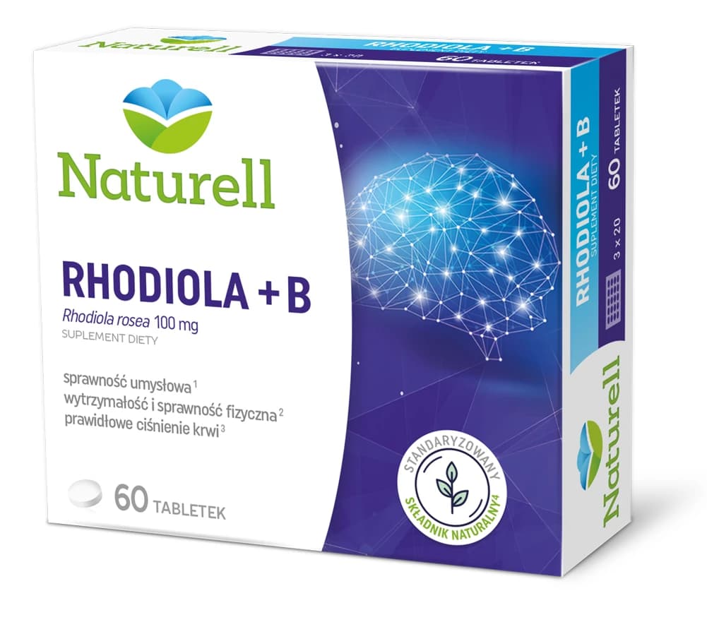 Naturell Rhodiola + B 60 tabletek