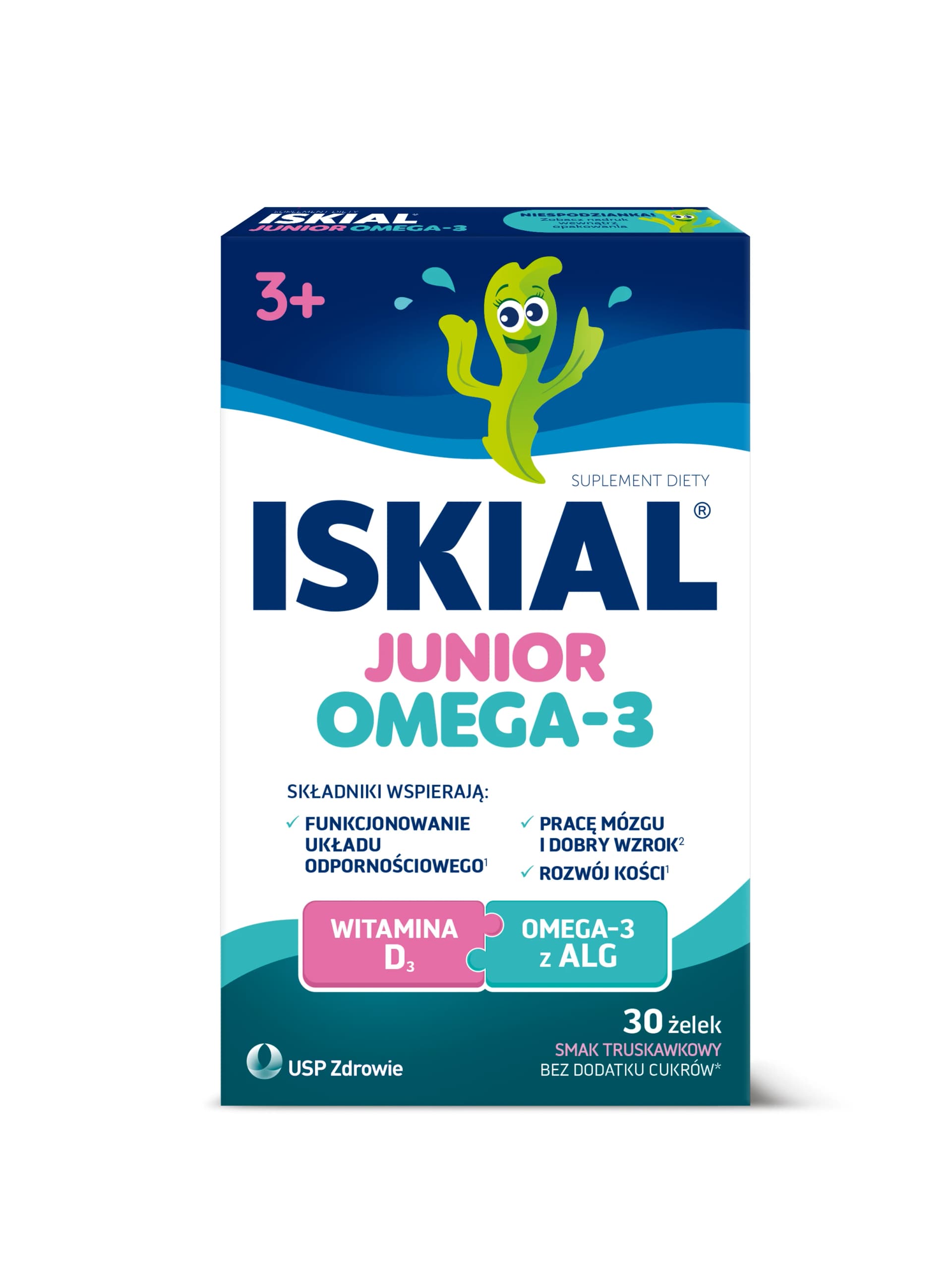Iskial Junior Omega-3 smak truskawkowy żelki 30 sztuk