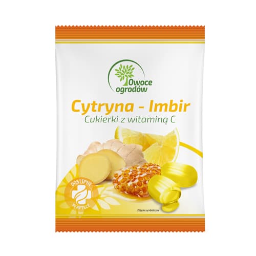 Owoce Ogrodów cukierki cytryna imbir z witaminą C 100 g