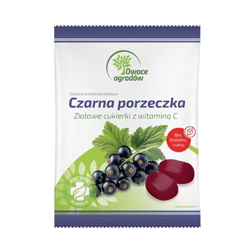 Owoce ogrodów - cukierki ziołowe czarna porzeczka z witaminą C 100 g