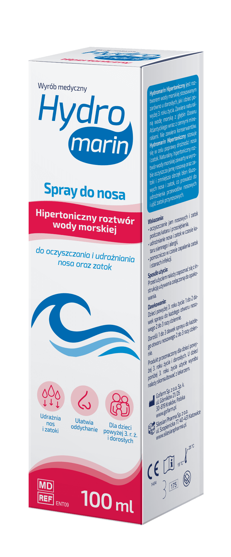 Hydromarin Spray do nosa hipertoniczny roztwór wody morskiej 100 ml