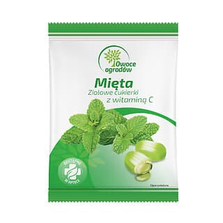 Owoce ogrodów - cukierki ziołowe mięta z witaminą C 100 g