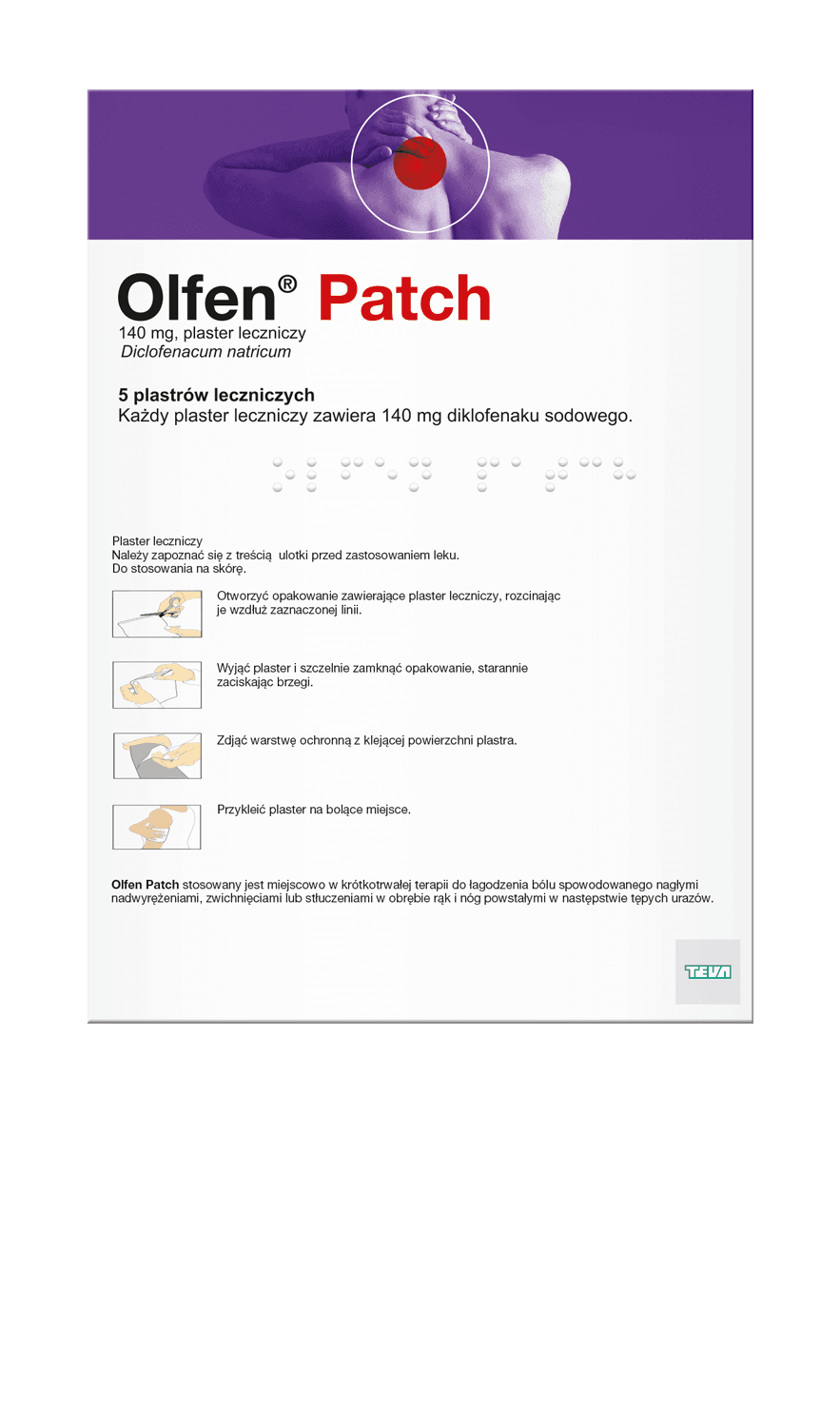 Olfen Patch plaster leczniczy 140 mg 5 plastrów
