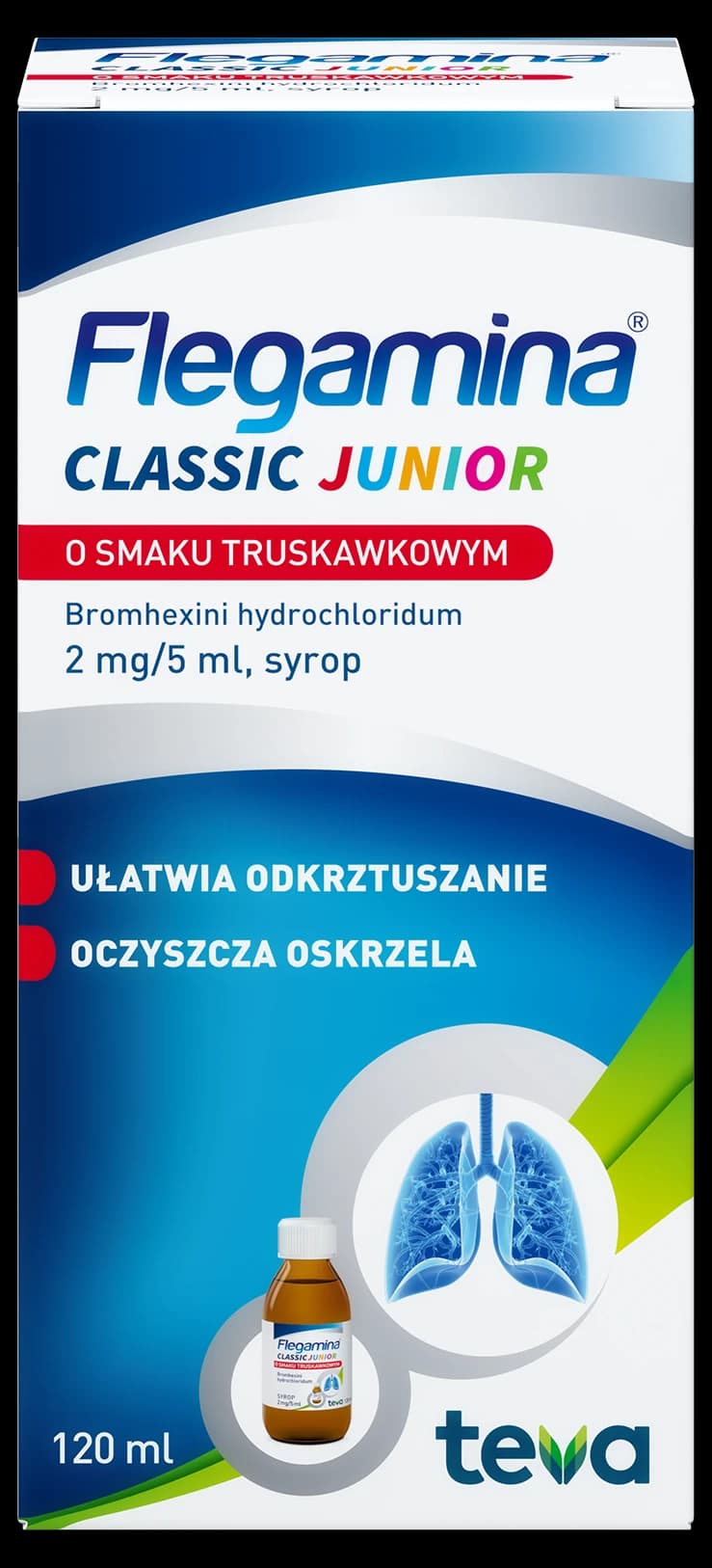 Flegamina Classic Junior o smaku truskawkowym syrop 2 mg/5 ml 120 ml