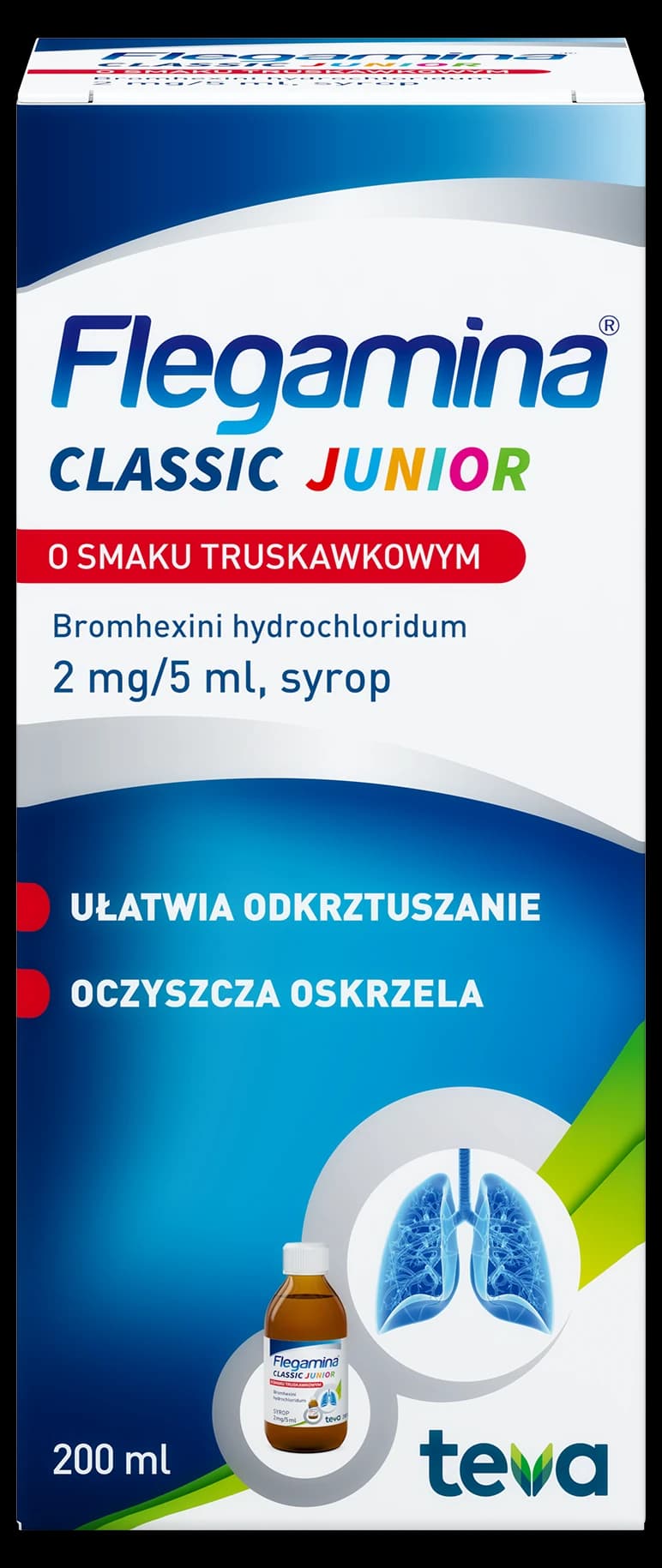 Flegamina Classic Junior o smaku truskawkowym syrop 2 mg/5 ml 200 ml