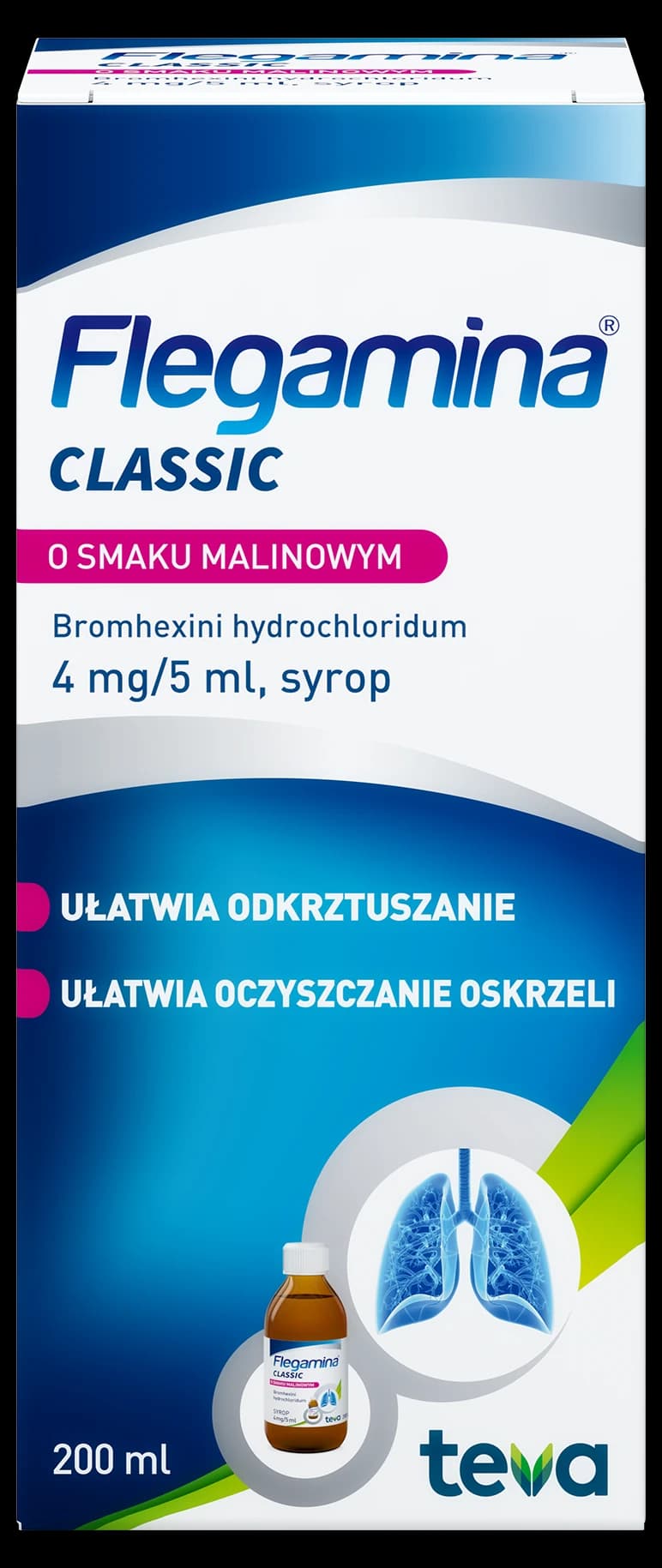 Flegamina Classic o smaku malinowym syrop 4 mg/5 ml 200 ml