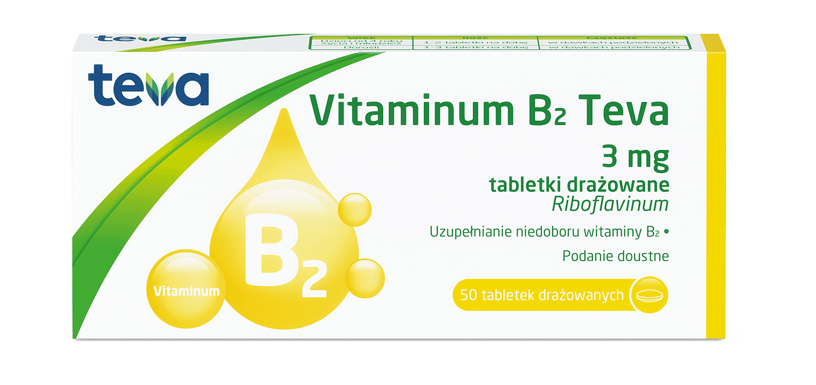 Vitaminum B2 Teva 50 tabletek