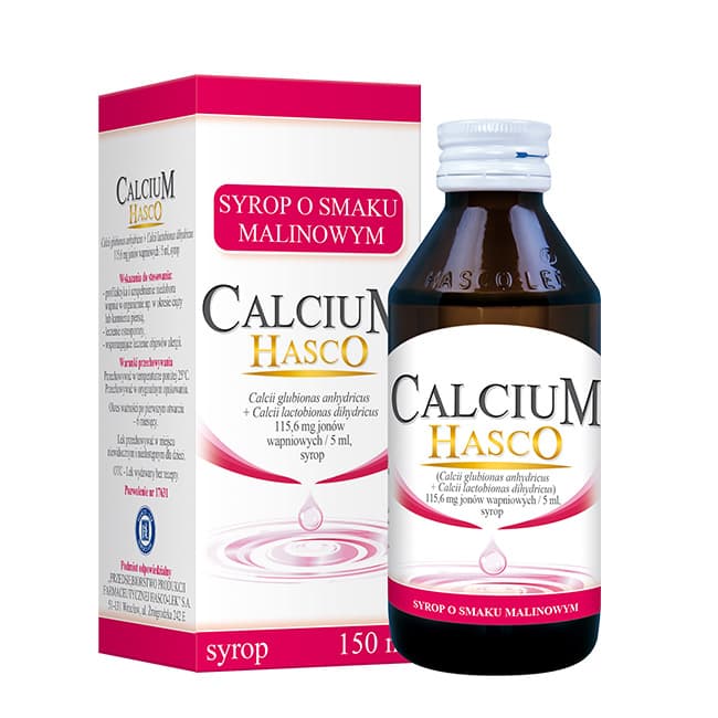 Calcium Hasco o smaku malinowym syrop 150 ml