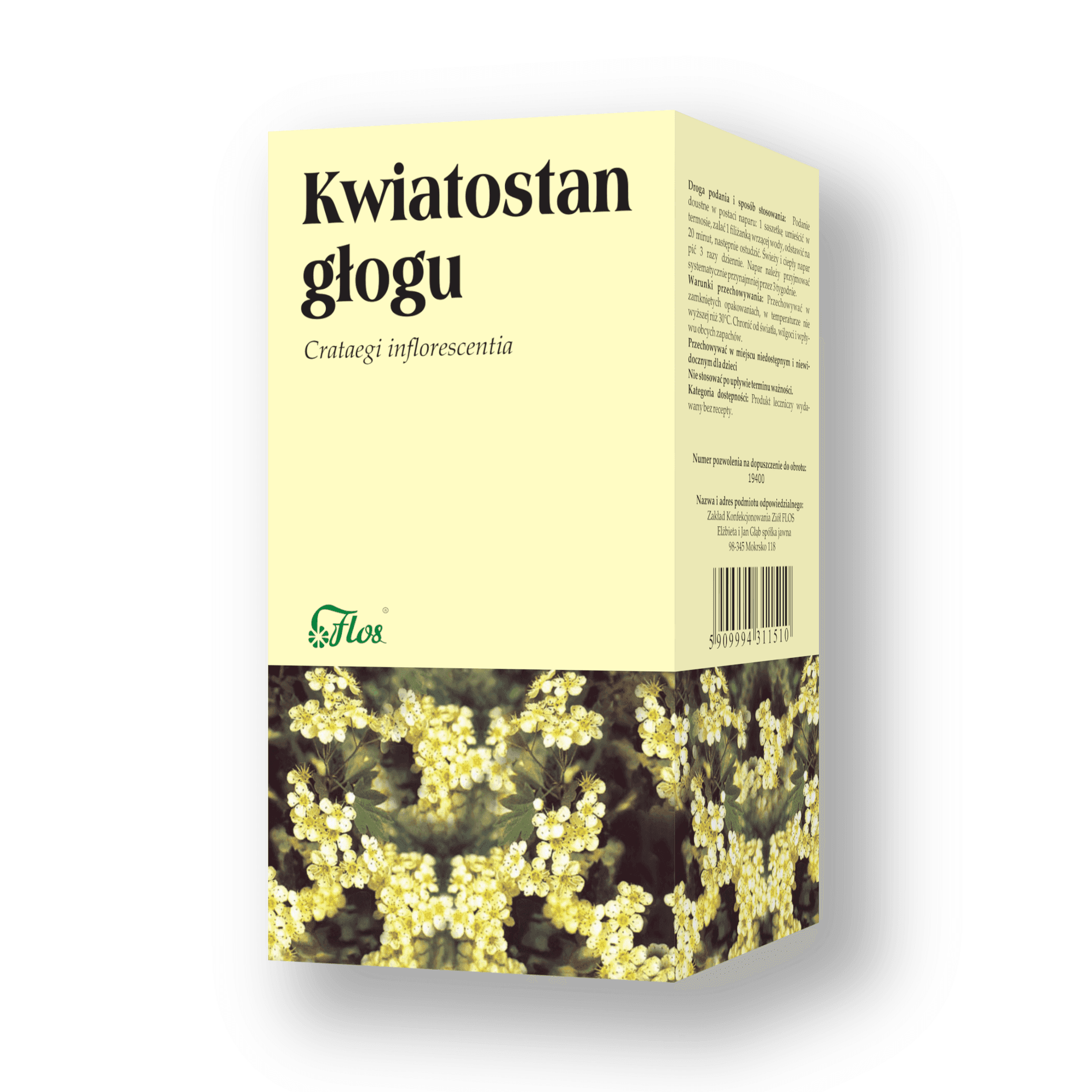 Kwiatostan Głogu zioła do zaparzania 30 saszetek