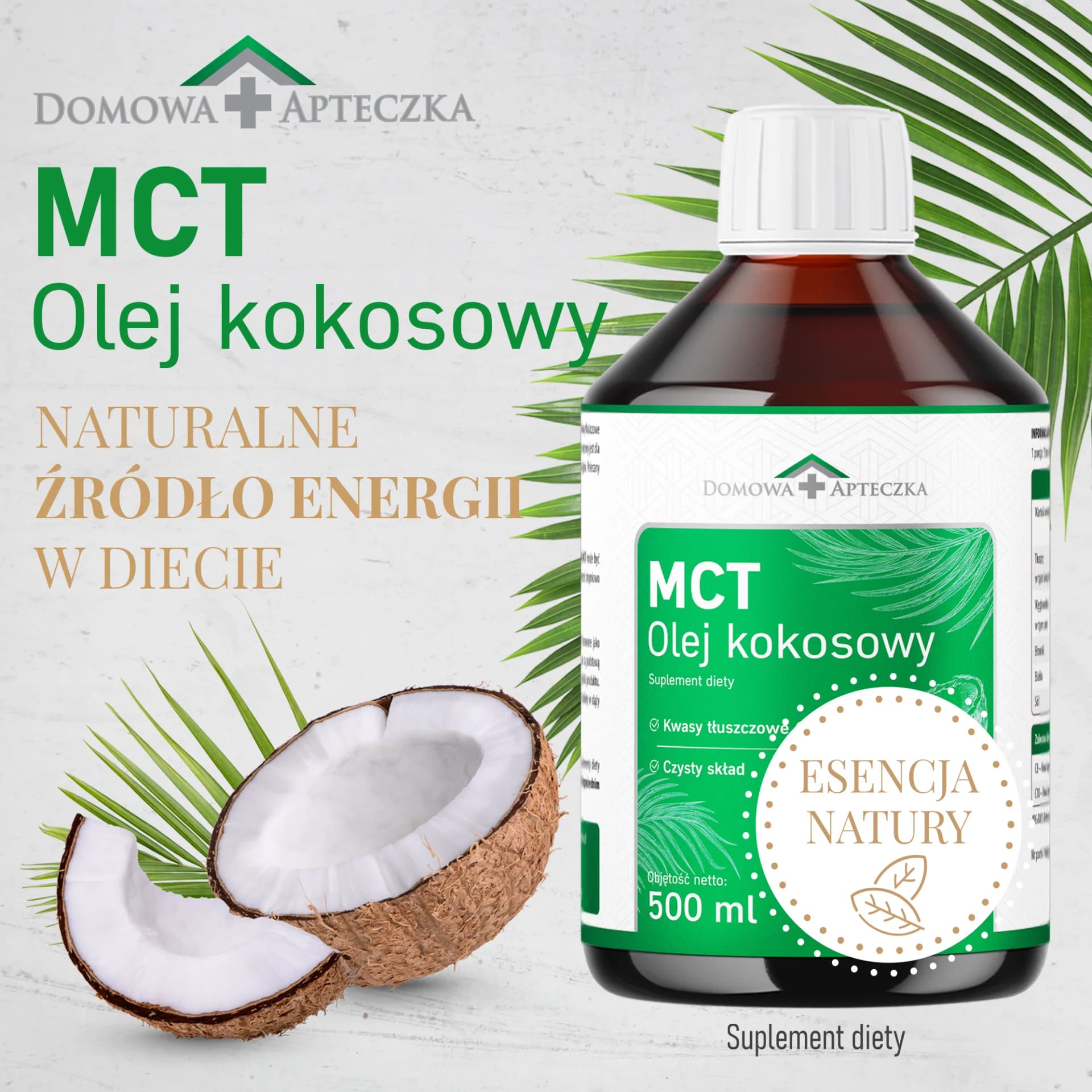 Domowa Apteczka MCT Olej kokosowy 500 ml