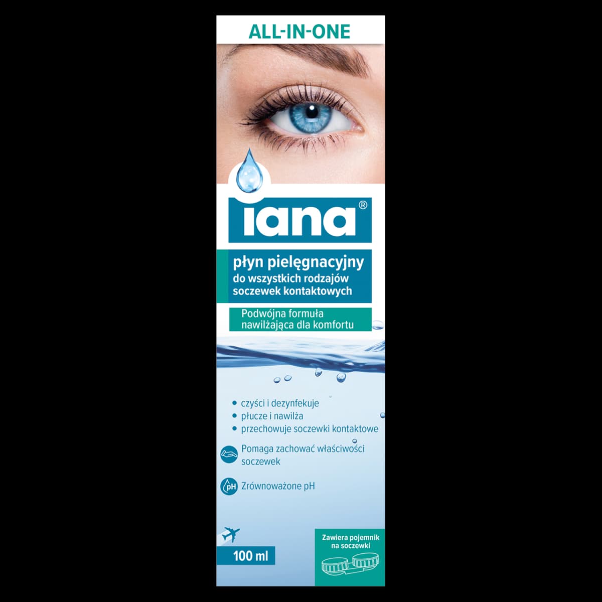 Iana All In One Płyn pielęgnacyjny do soczewek kontaktowych 100 ml