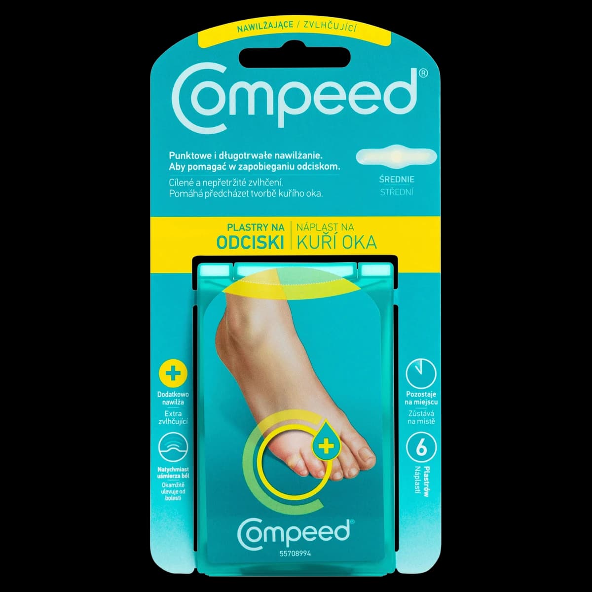 Compeed plastry na odciski nawilżające średnie 6 sztuk