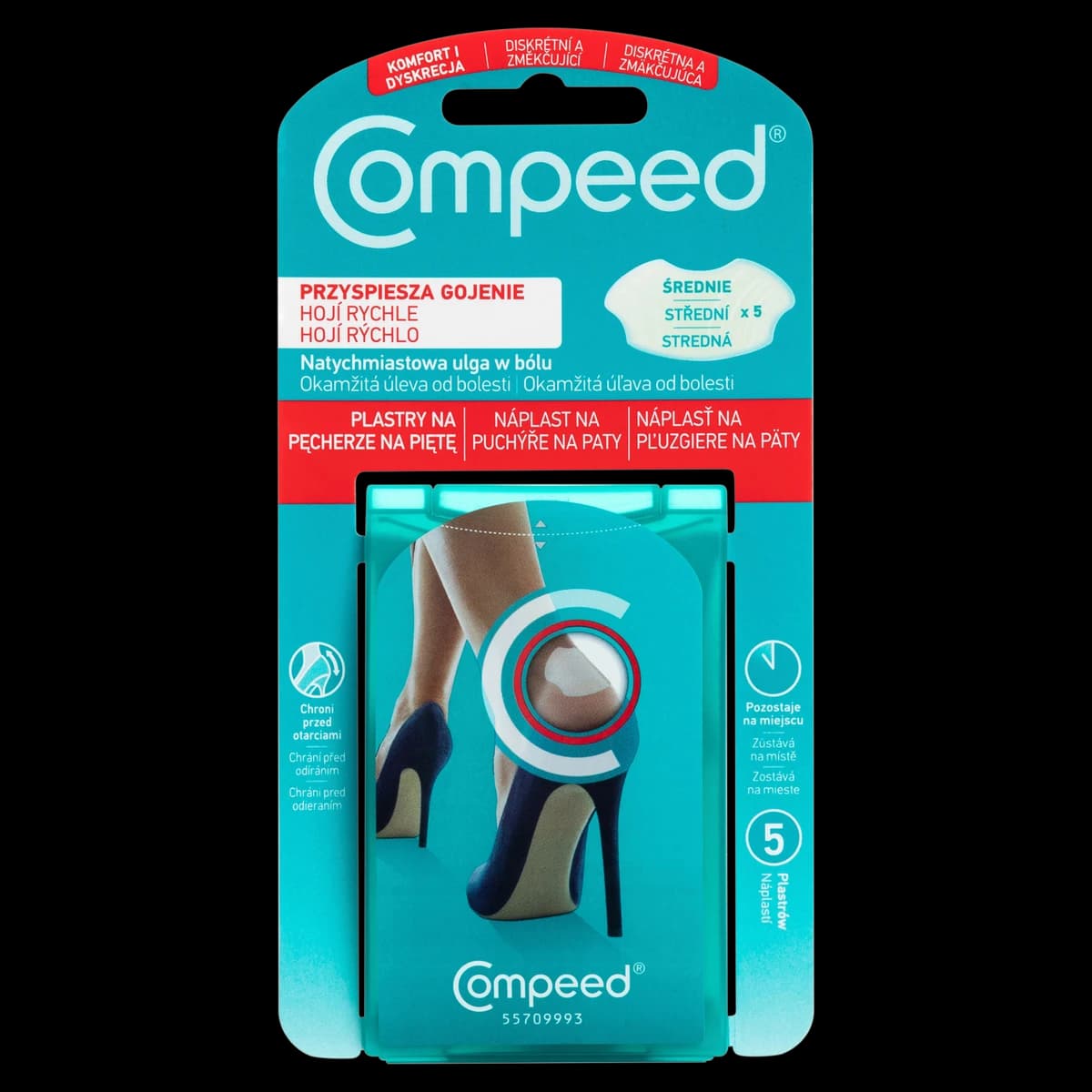 Compeed plastry na pęcherze na piętę średnie 5 sztuk