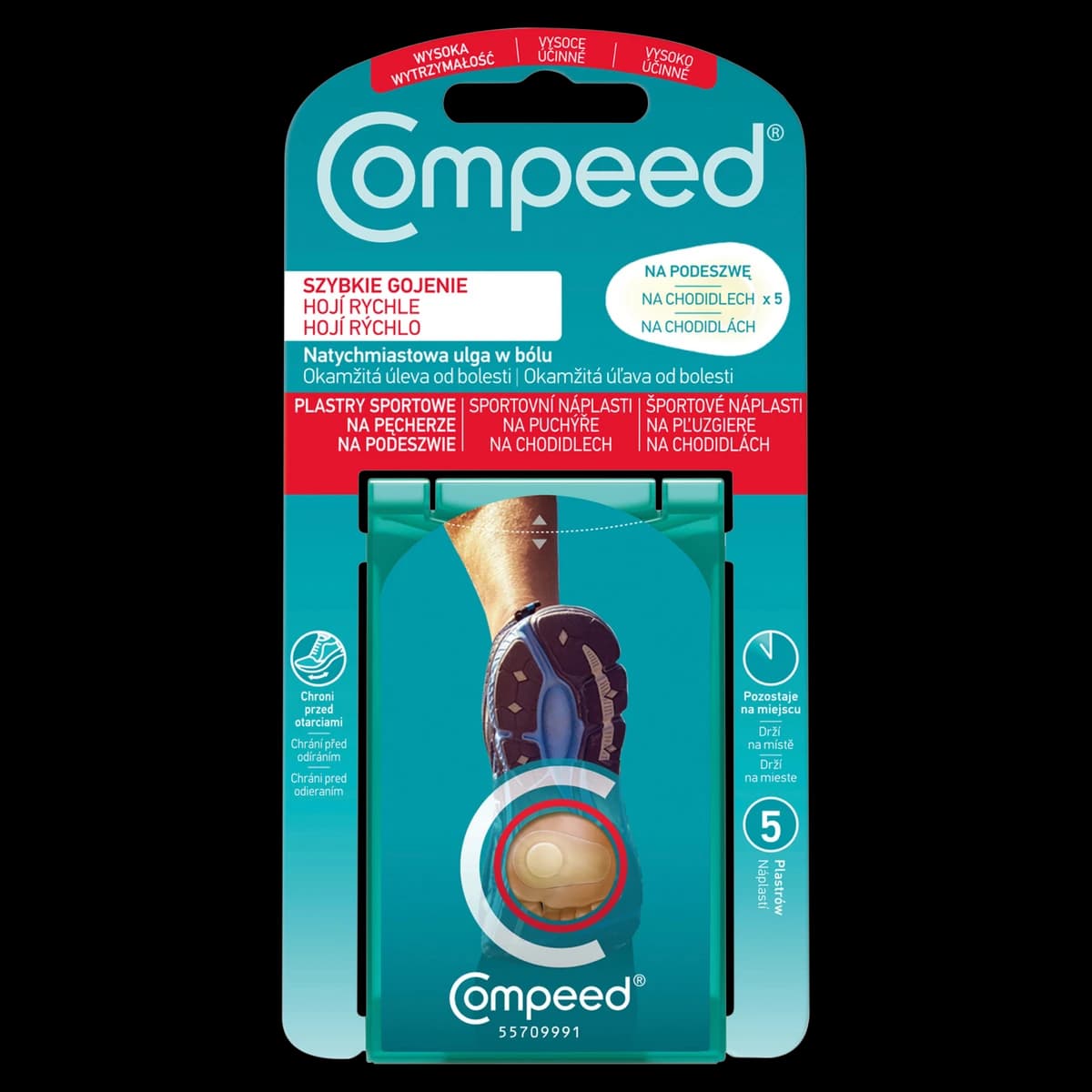 Compeed plastry sportowe na pęcherze na podeszwie na podeszwę 5 sztuk