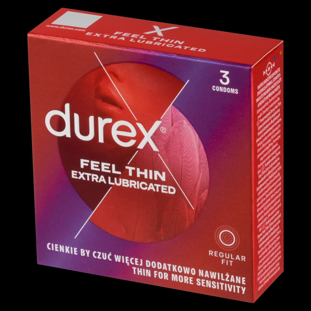 Durex Feel Thin Extra Lubricated prezerwatywy 3 sztuki