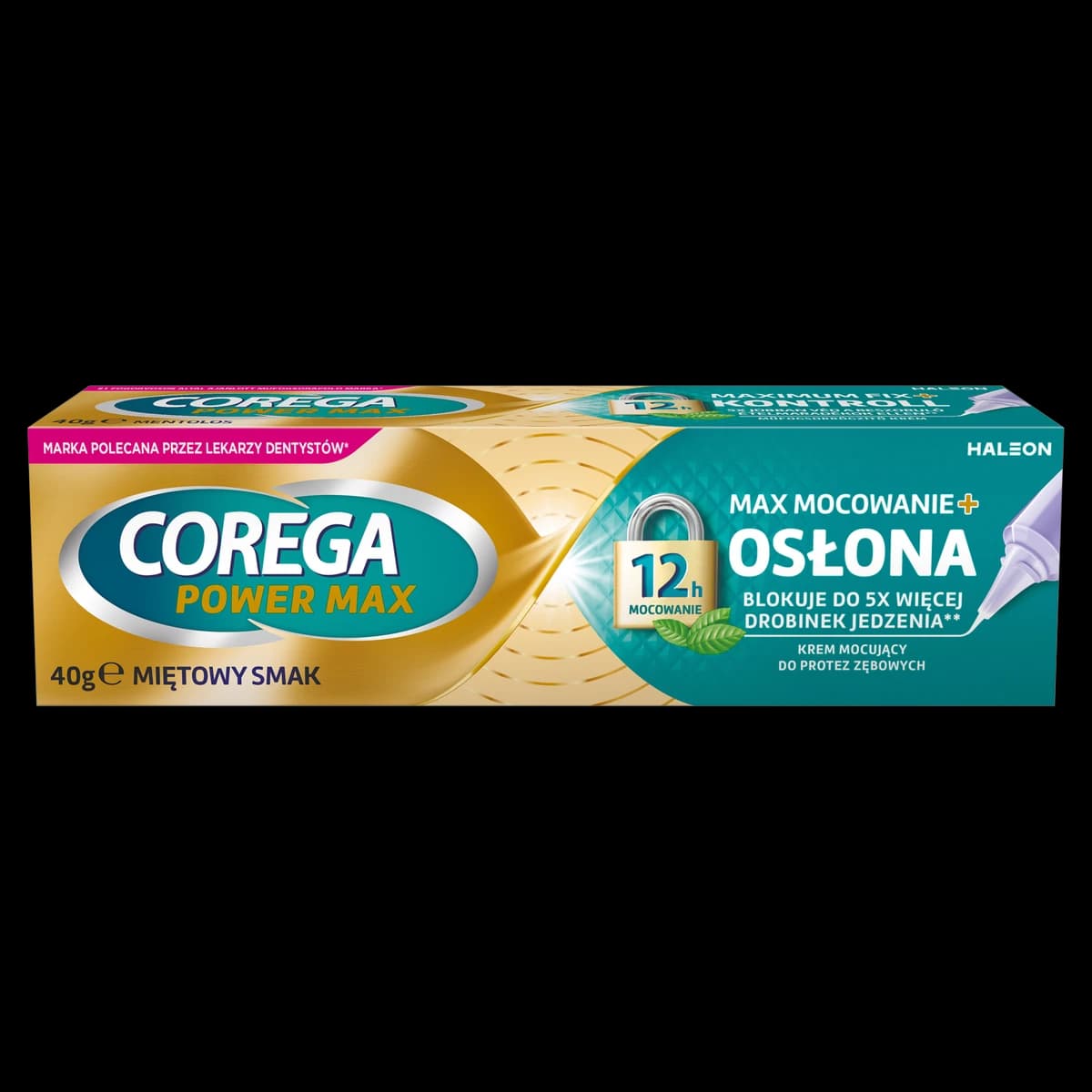 Corega Max Mocowanie+Osłona krem do protez o smaku miętowym 40 g