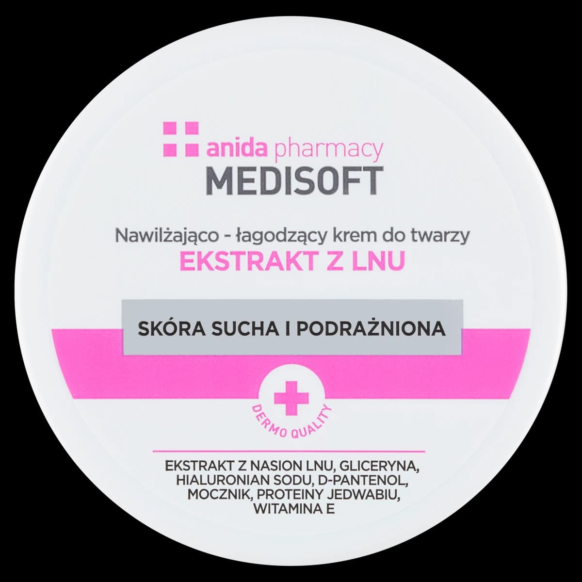 Anida Pharmacy Medisoft nawilżająco-łagodzący krem do twarzy ekstrakt z lnu 100 ml
