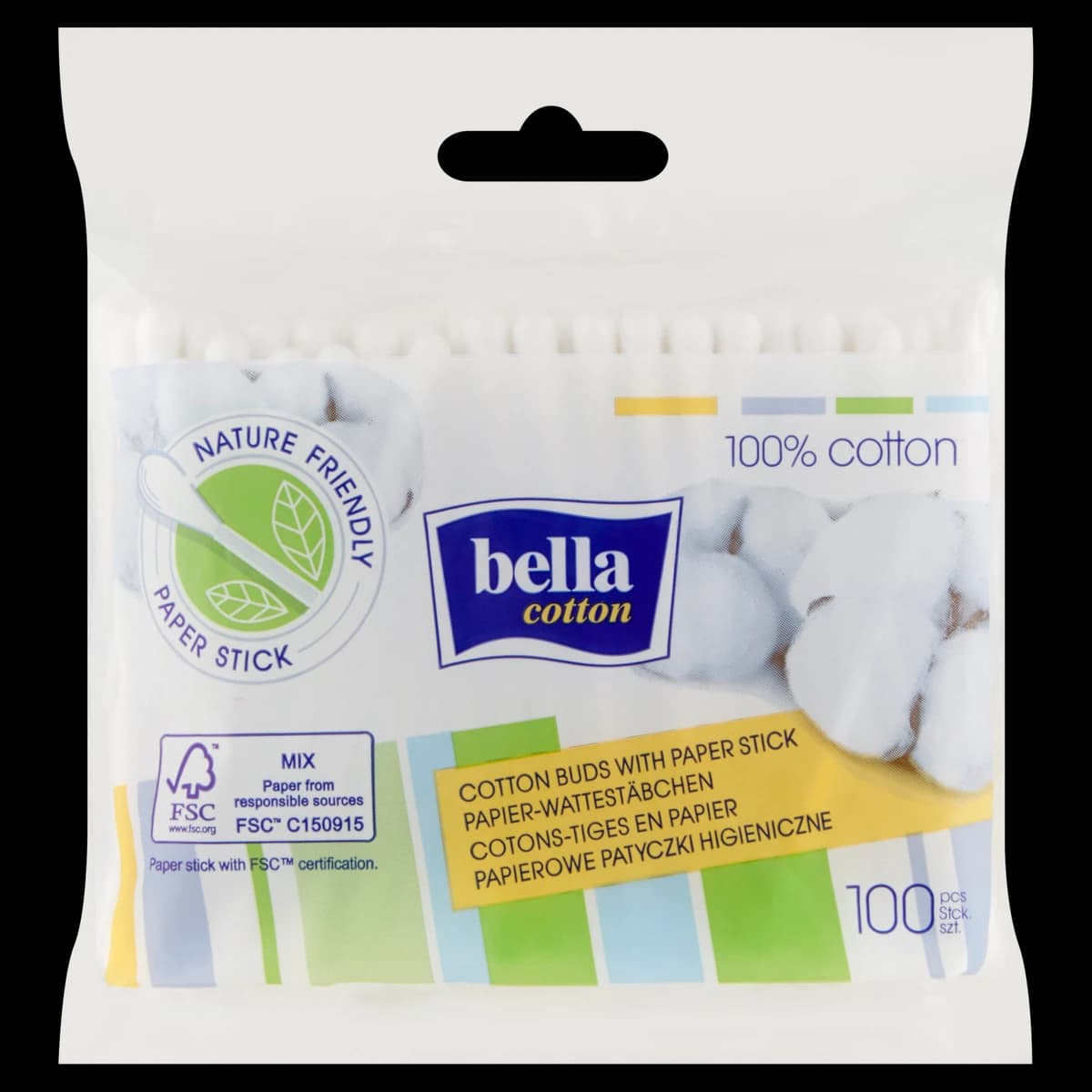 Bella patyczki higieniczne w woreczku foliowym 100 szt.