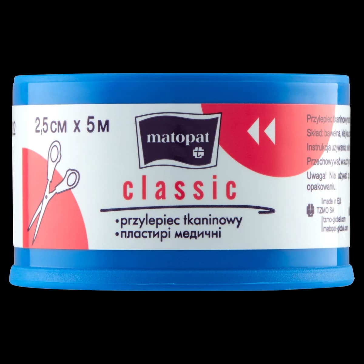 Matopat Classic Przylepiec z nakładką tkaninową 2,5 cm x 5 m 1 szt.