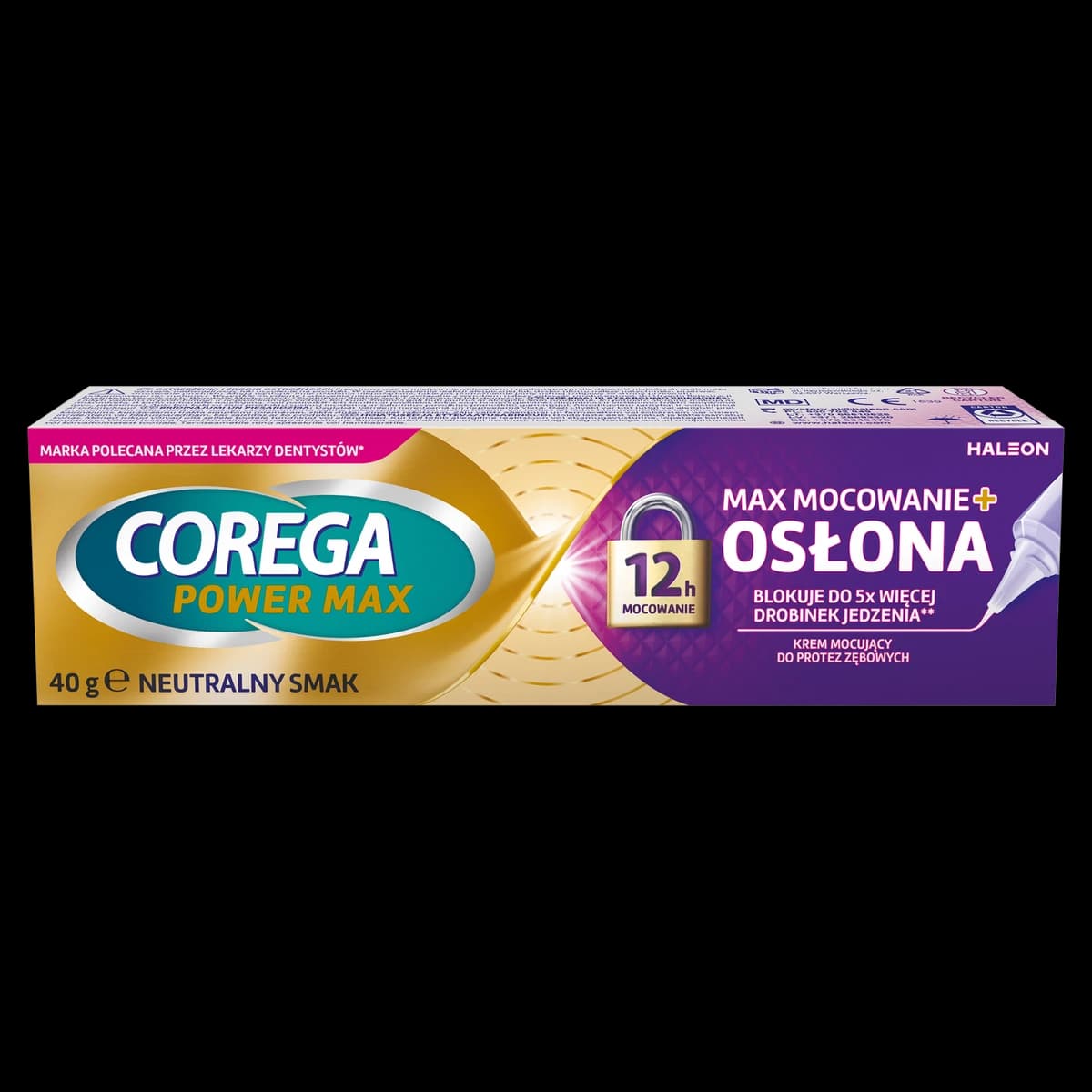 Corega Max Mocowanie+Osłona krem do protez o smaku neutralnym 40 g