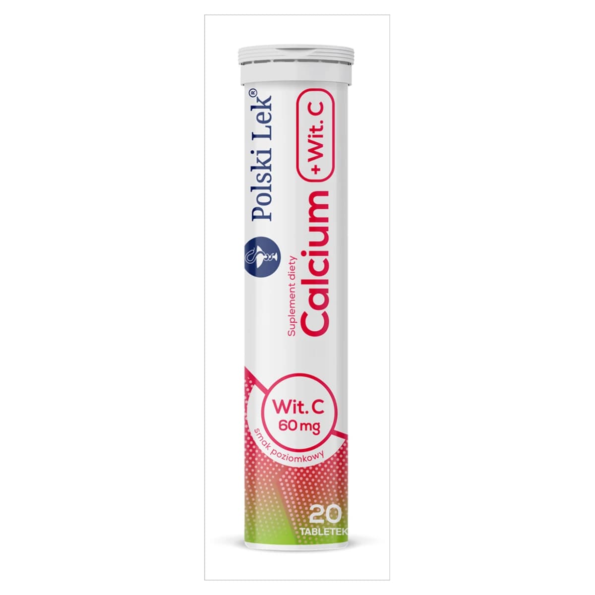Calcium + witamina C smak poziomkowy 20 tabl.