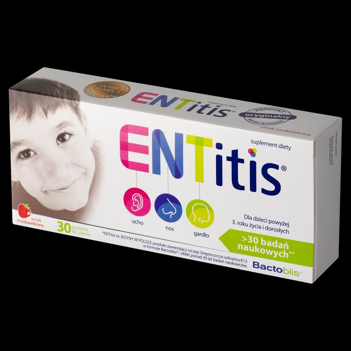 ENTitis smak truskawkowy 30 pastylek do ssania