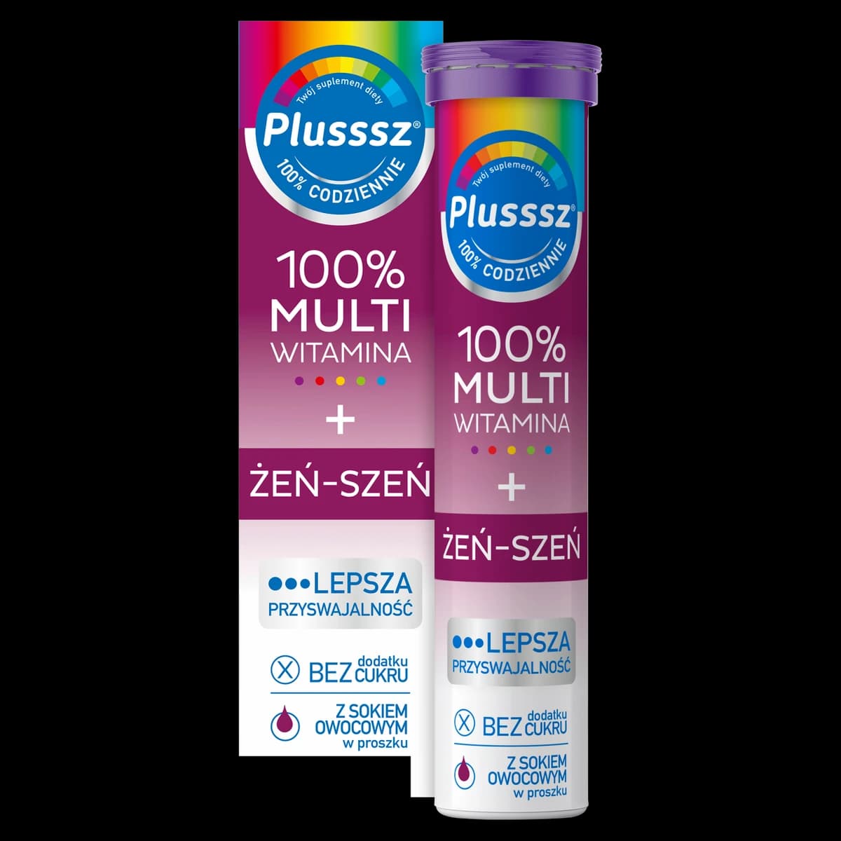 Plusssz 100% multiwitamina + żeń-szeń 20 tabl.