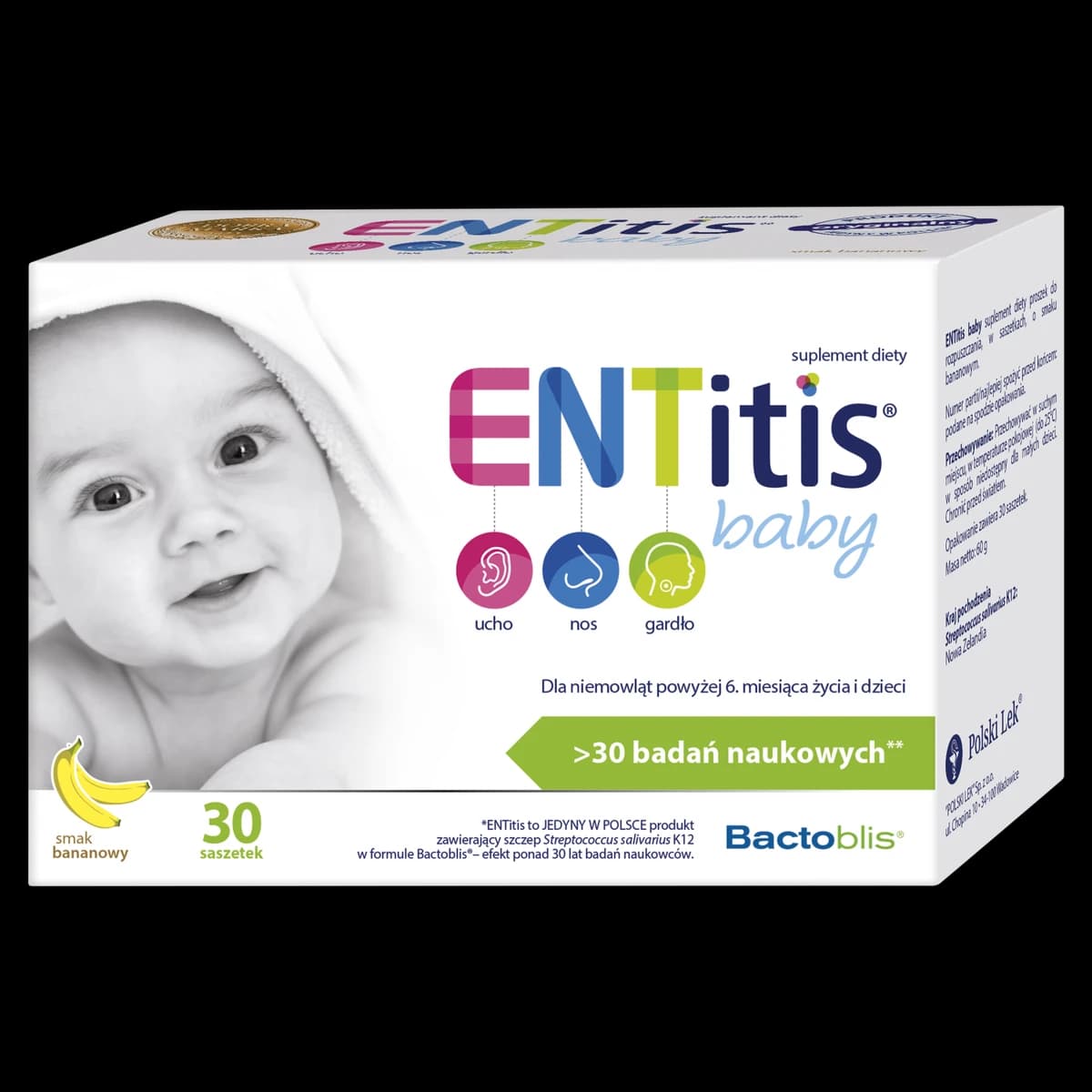 ENTitis baby smak bananowy 30 saszetek