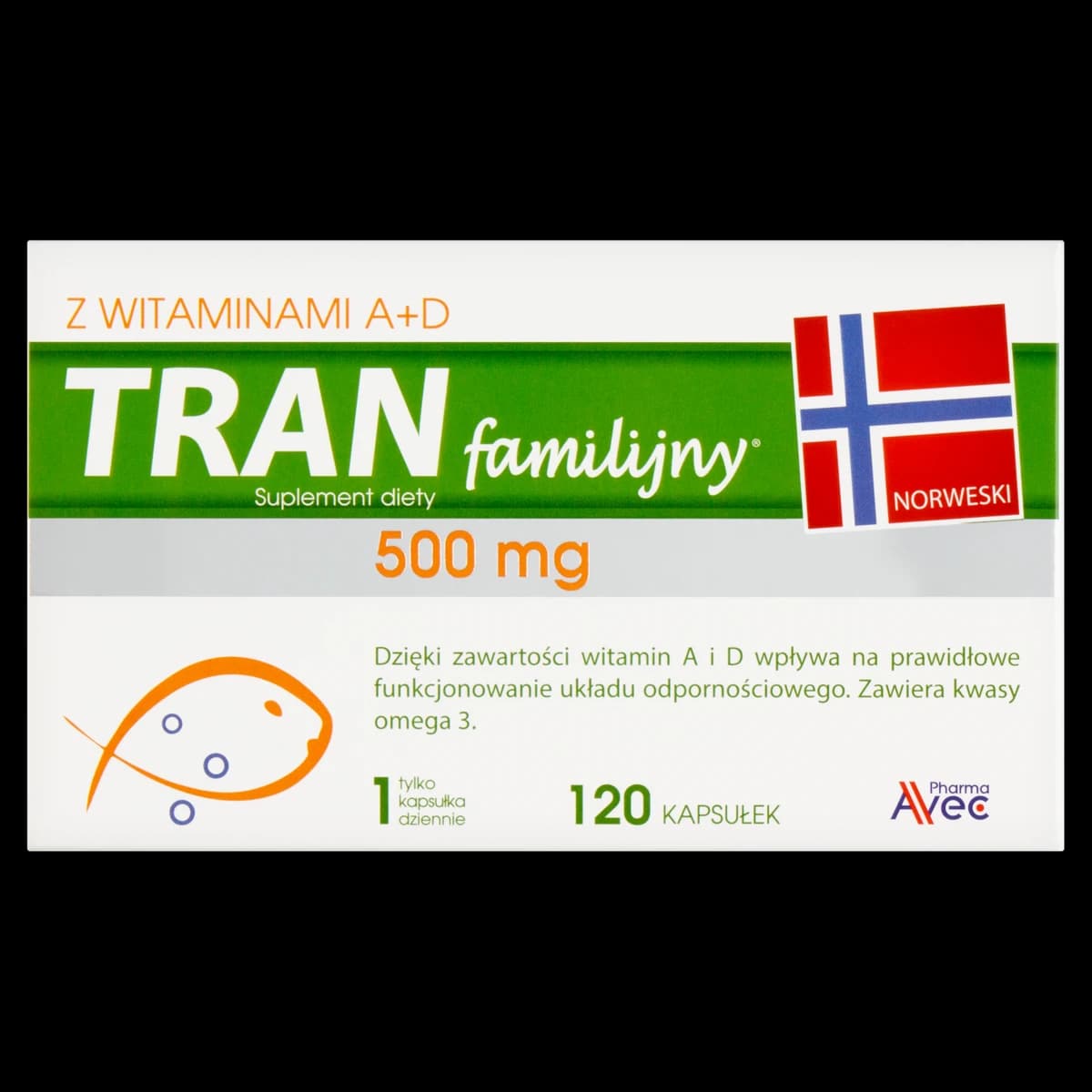 Tran Familijny A+D3 120 kapsułek