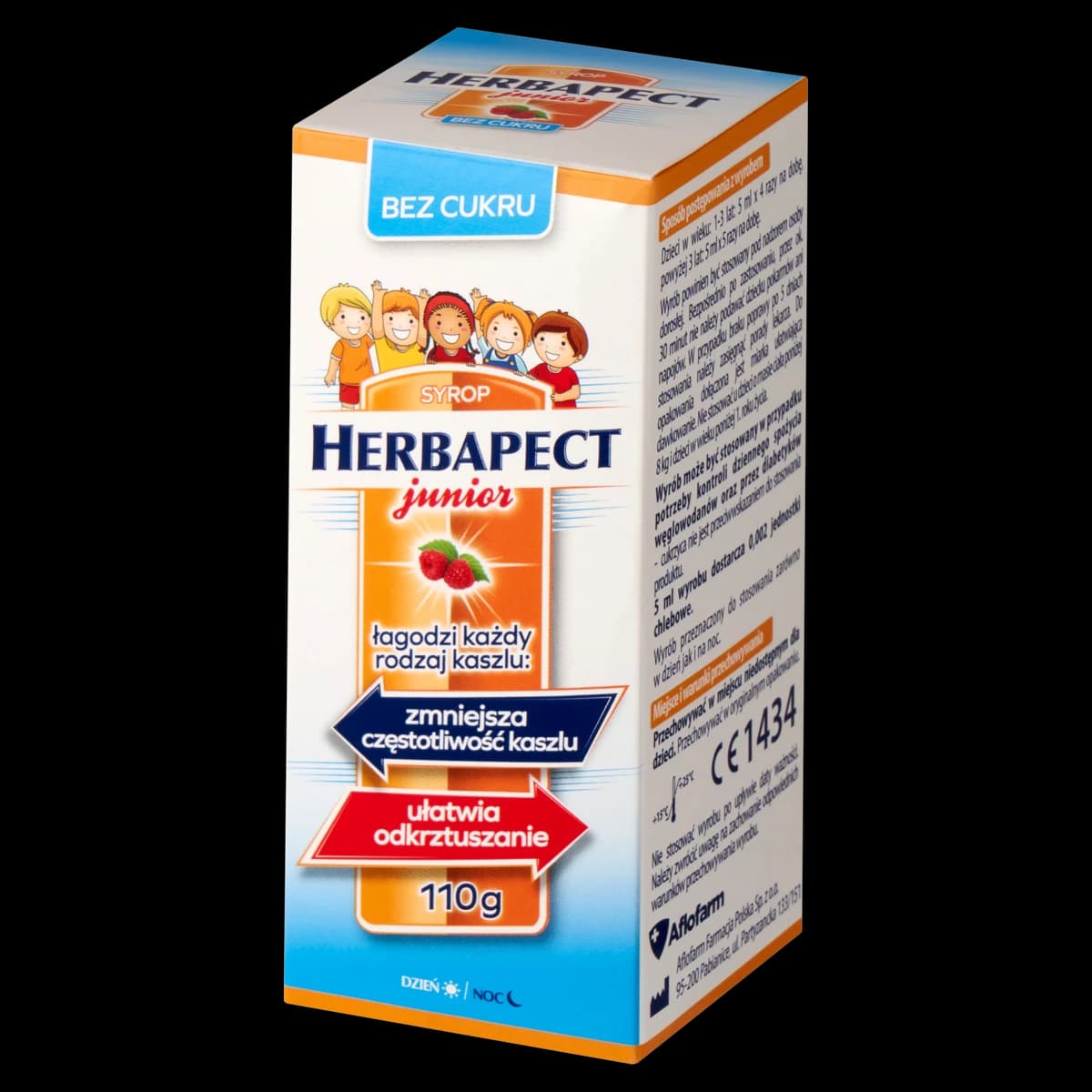 Herbapect Junior syrop bez cukru na dzień i noc 110 g