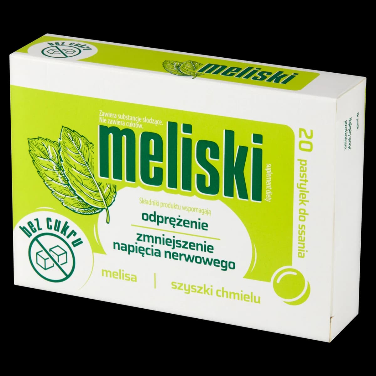 Meliski 20 pastylek do ssania bez cukru