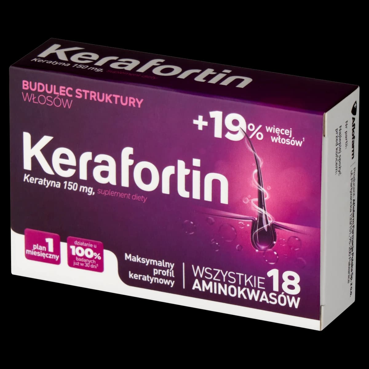 Kerafortin keratyna na wzmocnienie włosów 150 mg 30 tabletek