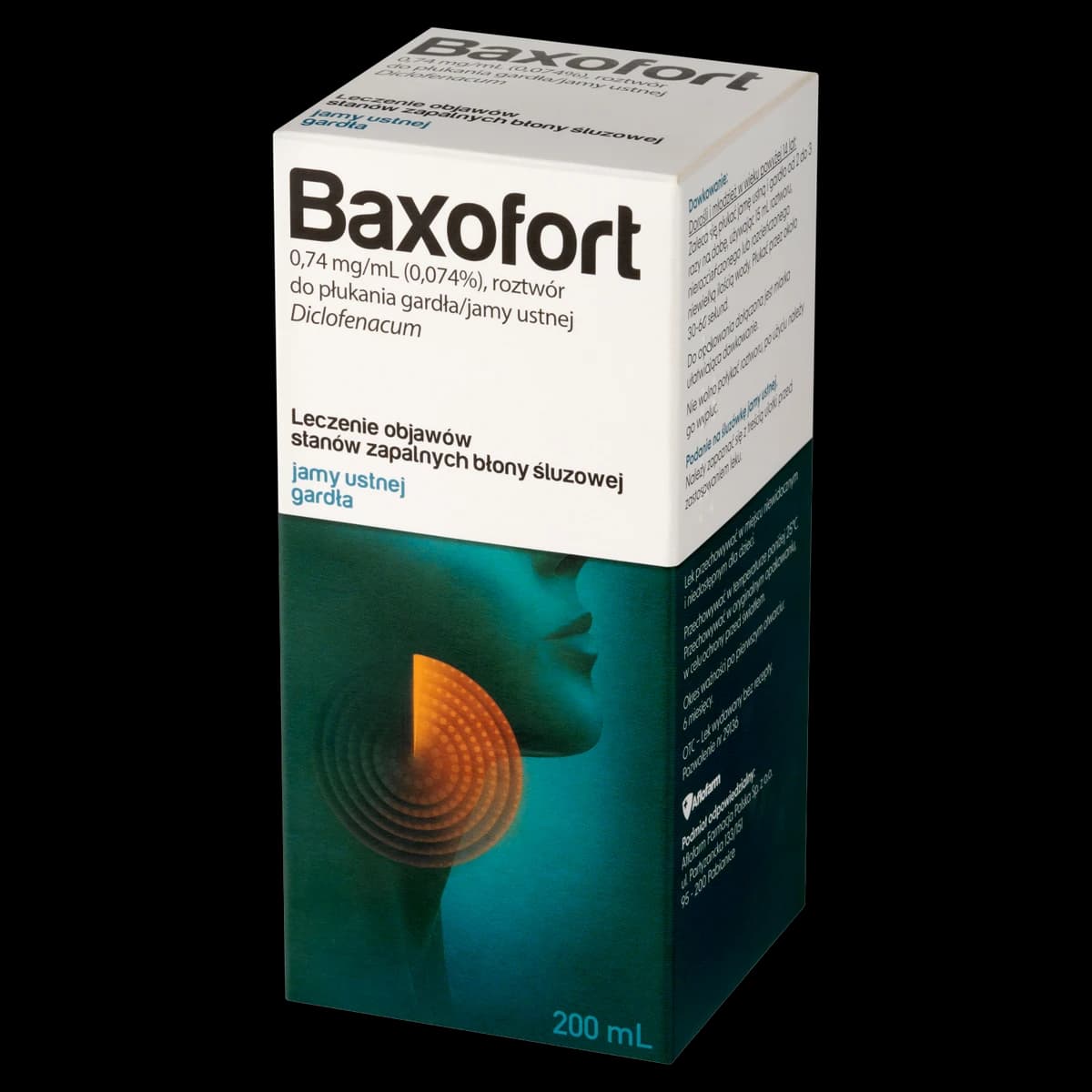 Baxofort roztwór do płukania jamy ustnej i gardła 0,74mg/ml 200 ml