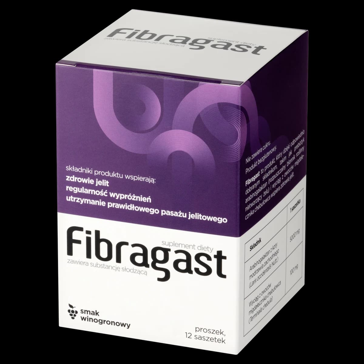 Fibragast smak winogronowy 12 saszetek