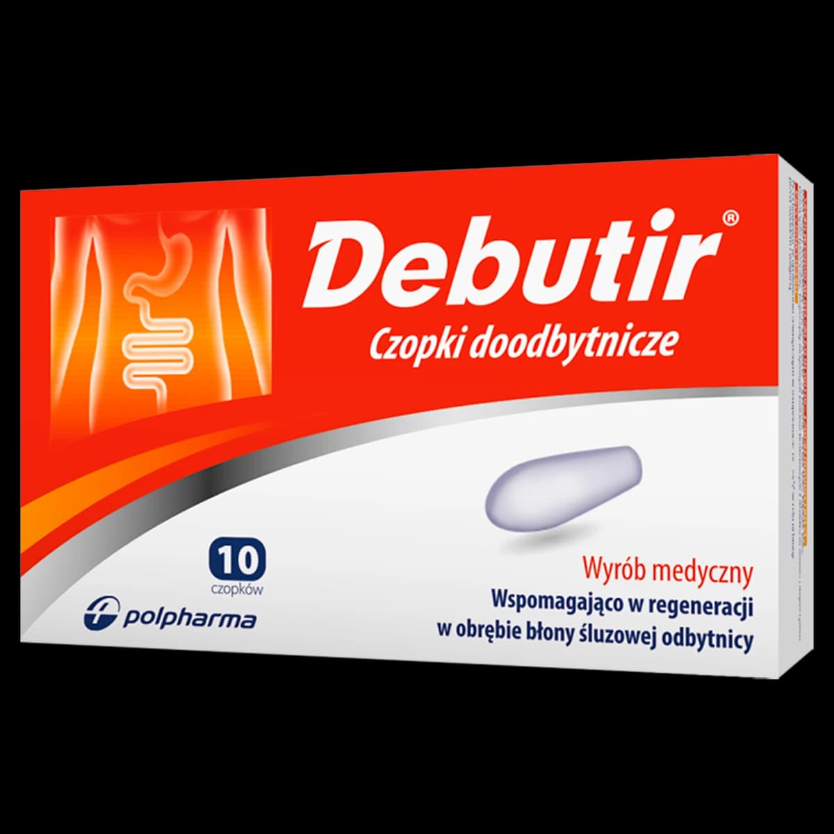 Debutir 300 mg 10 czopków doodbytnyczych