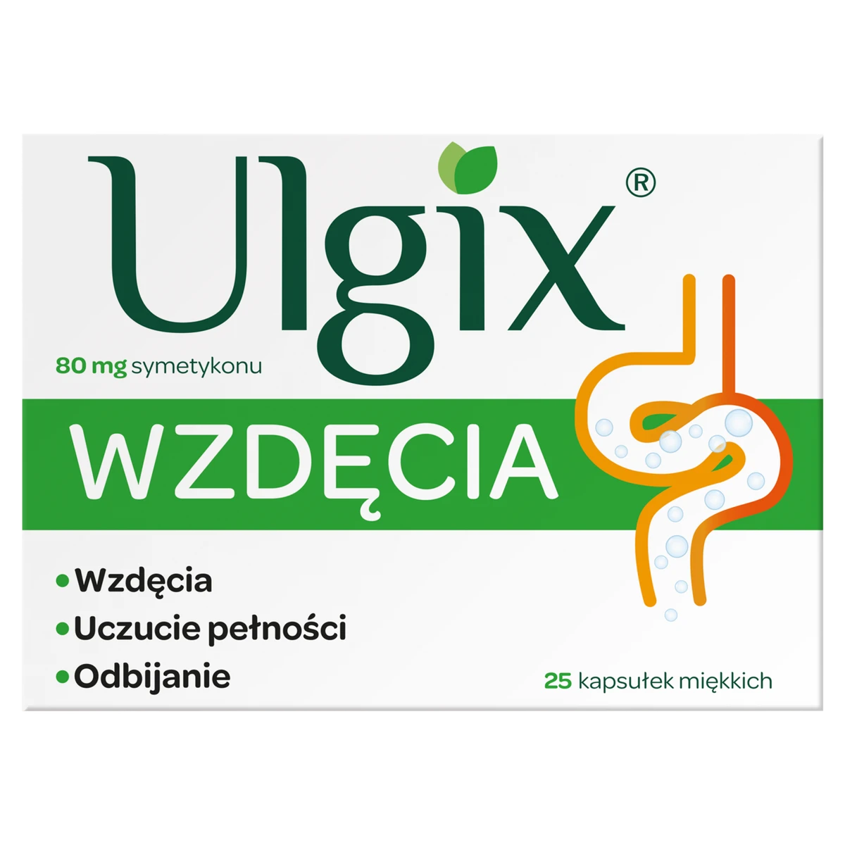 Ulgix Wzdęcia 80 mg 25 kapsułek