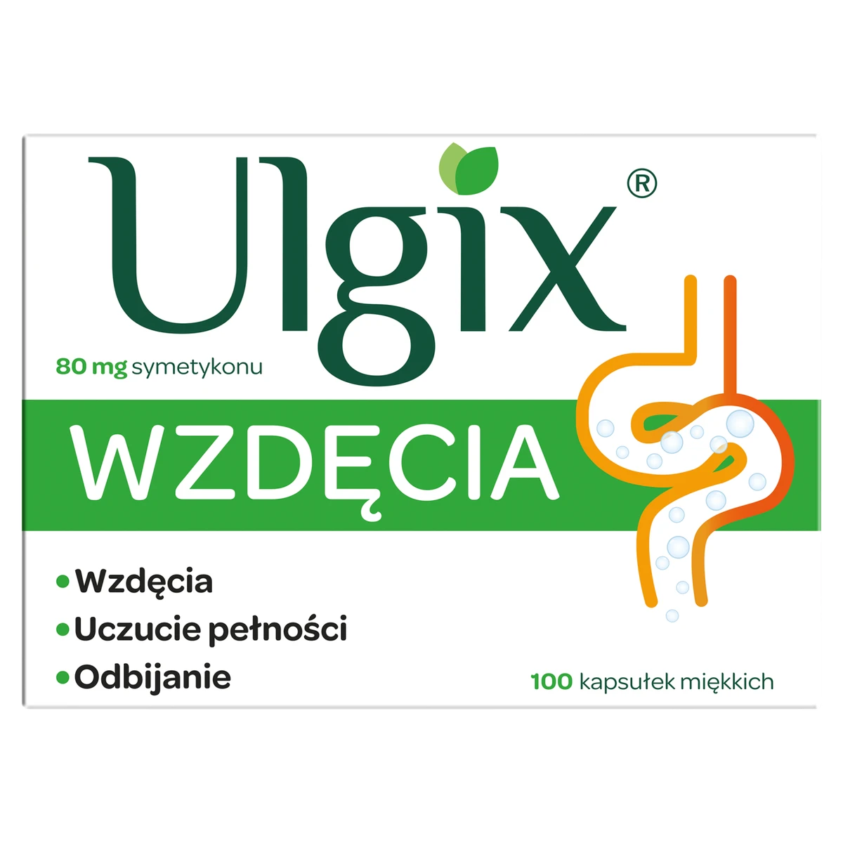 Ulgix Wzdęcia 80 mg 100 kapsułek